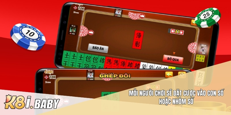 Mỗi người chơi sẽ đặt cược vào con số hoặc nhóm số