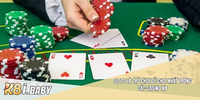 Slots là trò chơi dễ chơi nhất trong các casino K8